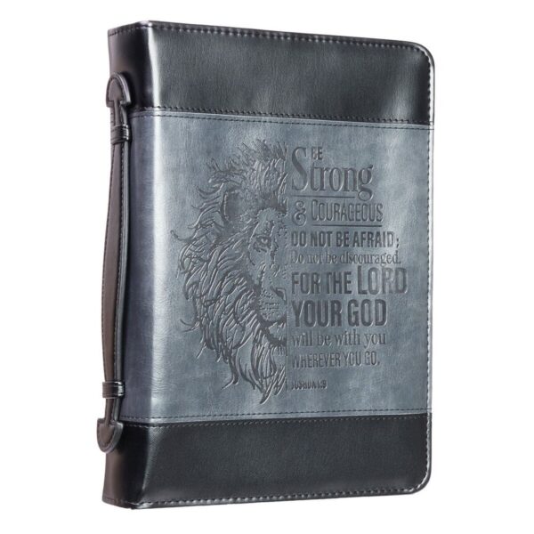 Bible Cover Classic Black/Gray Be Strong Josh. 1:9 124 1820 3