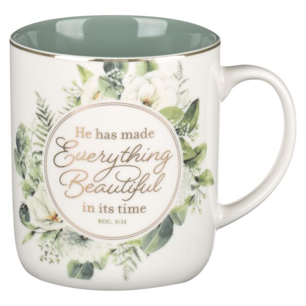 Mug Green Floral Everything Beautiful Ecc. 3:11 125 1598 0