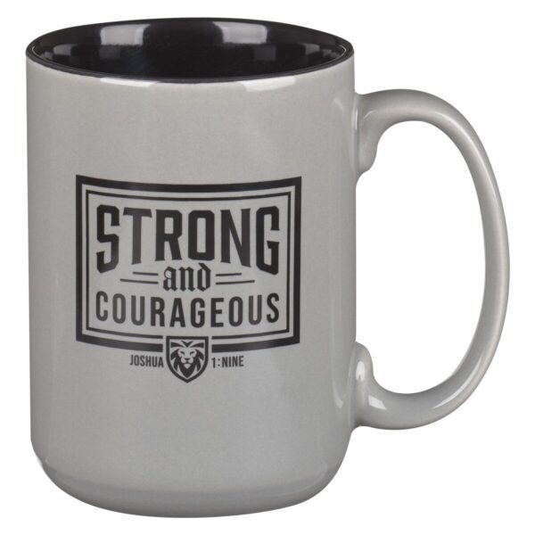 Mug Gray Strong & Courageous Josh. 1:9 125 1608 0