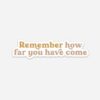 Remember How Far You've Come Sticker