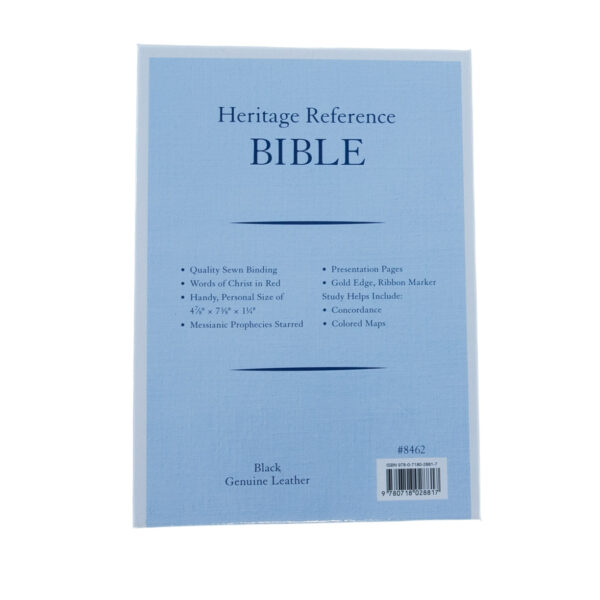 KJV Heritage Black Reference Bible -Genuine Leather 100 0140 1