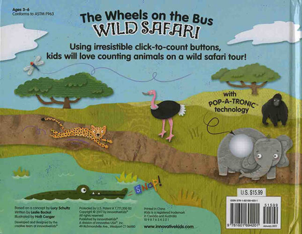 Poke-a-Dot Wheels on the Bus Wild Safari Board Book 102 5908 1