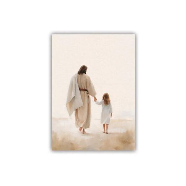 Canvas - Jesus Walking With Child 5x7 128 1206 0