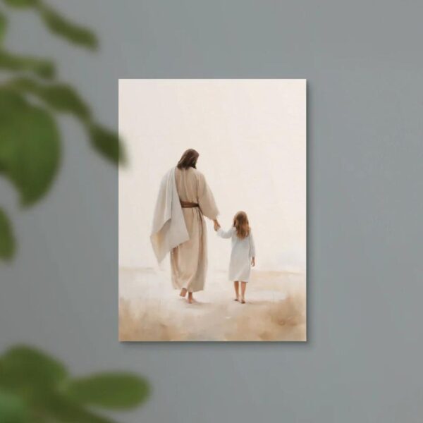 Canvas - Jesus Walking With Child 5x7 128 1206 1