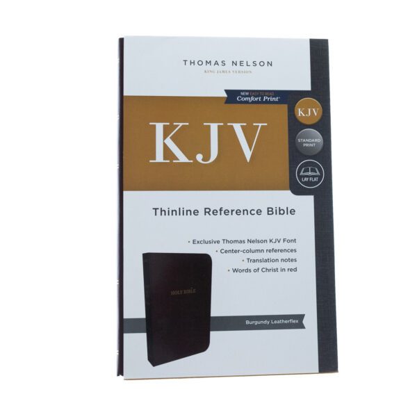 KJV, Thinline Reference Bible, Leather-Look, Burgundy, Red Letter Edition 206 0829 1