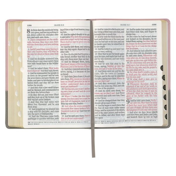 KJV Pink and Gray Faux Leather Super Giant Print Full-size Bible 206 0992 2