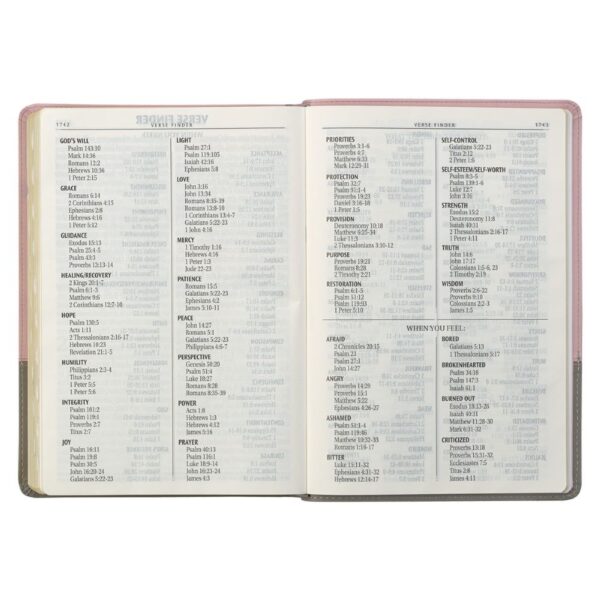 KJV Pink and Gray Faux Leather Super Giant Print Full-size Bible 206 0992 5