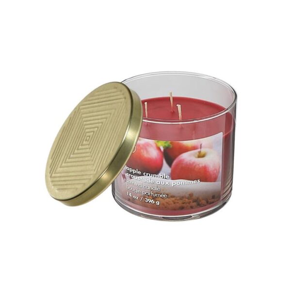 3 Wick Jar Candle w/ Lid - Apple Crumble 14oz 456 0276 0