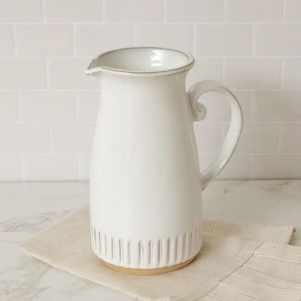 Fluted Edge Stoneware Pitcher 460 1414 0