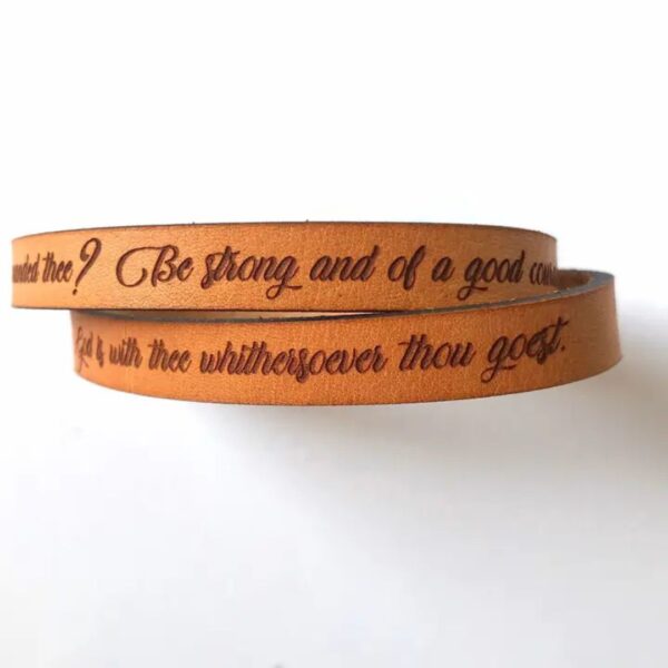 Joshua 1:9 Double Wrap Leather Bracelet - Scripture Bracelet 465 0472 1