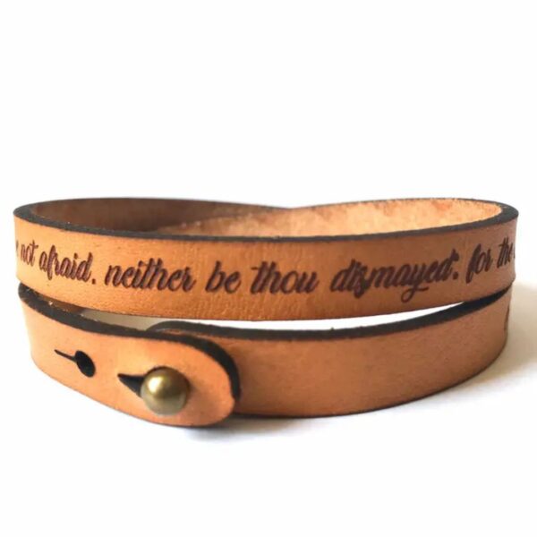 Joshua 1:9 Double Wrap Leather Bracelet - Scripture Bracelet 465 0472 2