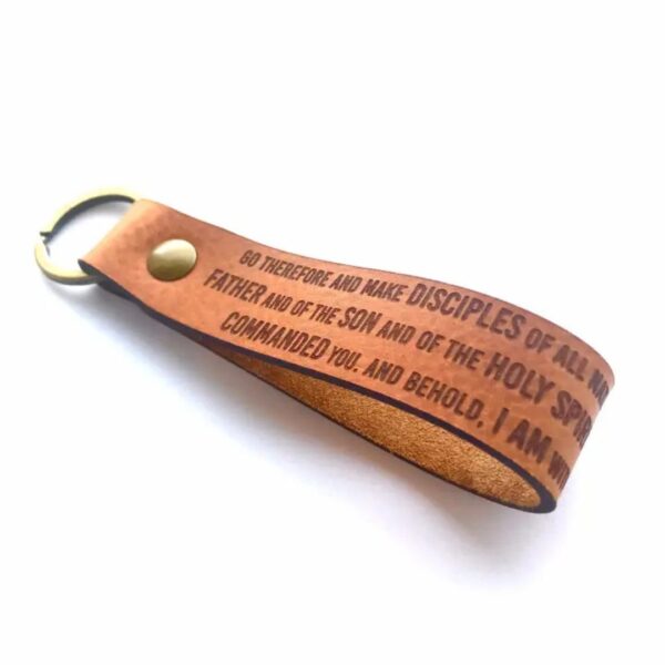 Matthew 28:19 Leather Keychain 465 0473 0