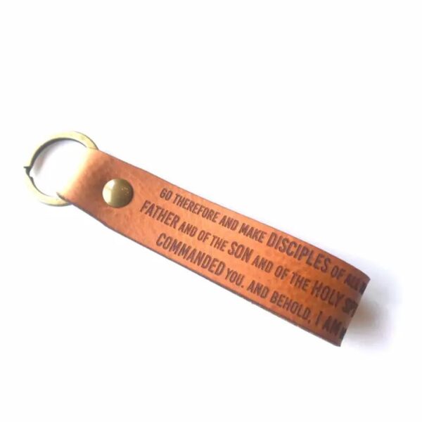 Matthew 28:19 Leather Keychain 465 0473 1