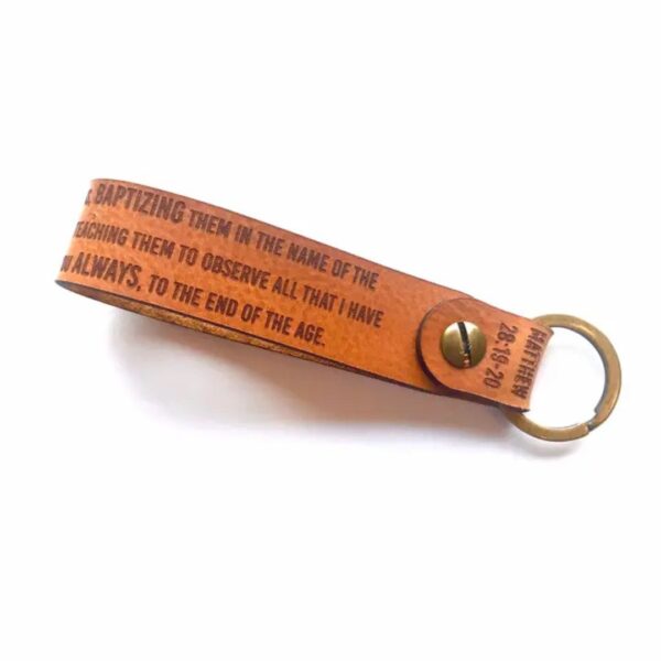 Matthew 28:19 Leather Keychain 465 0473 2