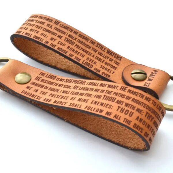 Psalms 23 Leather Keychain 465 0474 0