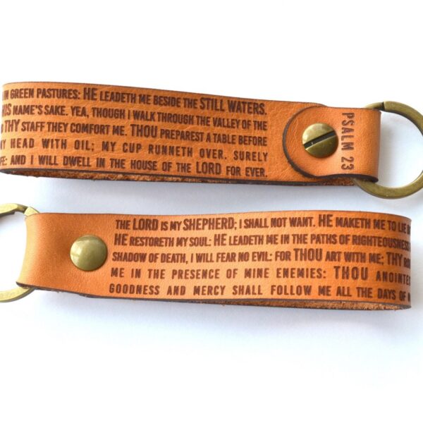 Psalms 23 Leather Keychain 465 0474 4