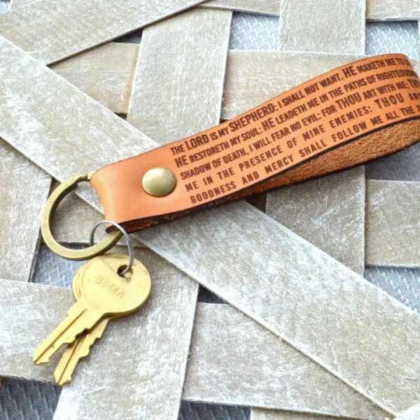 Psalms 23 Leather Keychain 465 0474 5