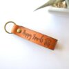 Retro Camper Van Keychain - Happy Travels Leather Keychain - Image 2
