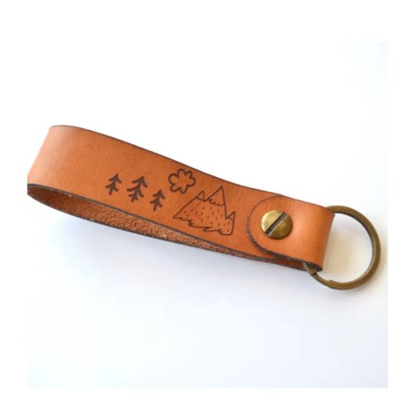 Retro Camper Van Keychain - Happy Travels Leather Keychain 465 0475 2