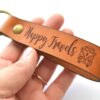 Retro Camper Van Keychain - Happy Travels Leather Keychain - Image 4