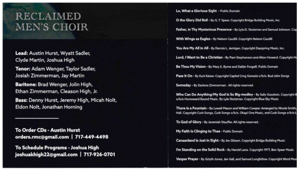 Cry Aloud CD- 2022- Reclaimed Men's Choir 512 1000 3