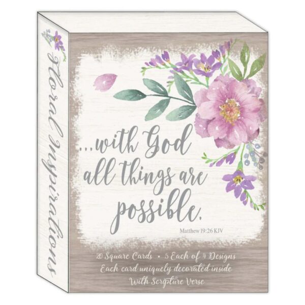 Floral Inspirations - Boxed Note Card Assortment - 20 Cards & 20 Envelopes 540 0442 0