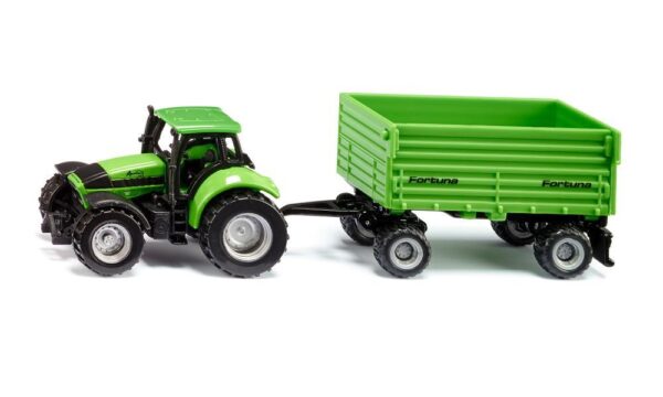 Siku Deutz-FAHR with Fortuna 4-wheel Trailer 1606 663 0127 0