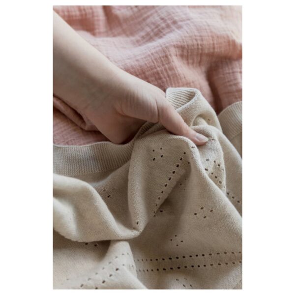 BIBS Knitted Blanket Pointelle Vanilla 300 1142 1