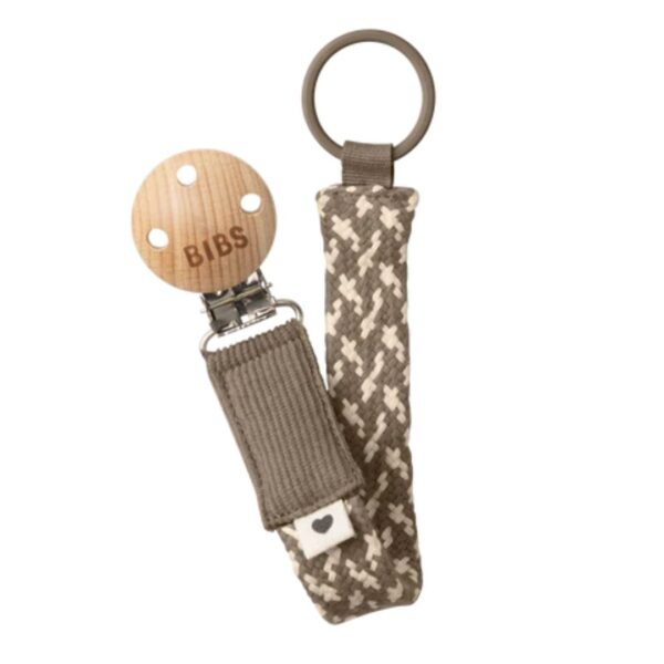 BIBS Pacifier Clip Dark Oak/Vanilla 300 1145 0