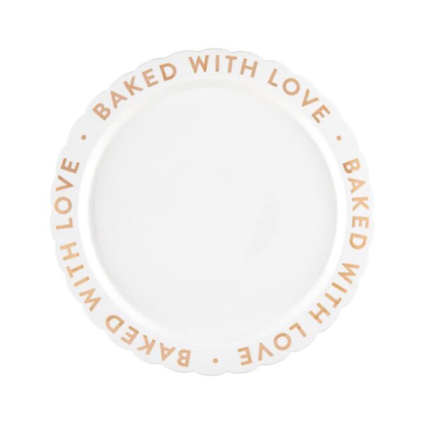 Ceramic Gold Foil Cake Plate - Baked With Love 340 0120 0