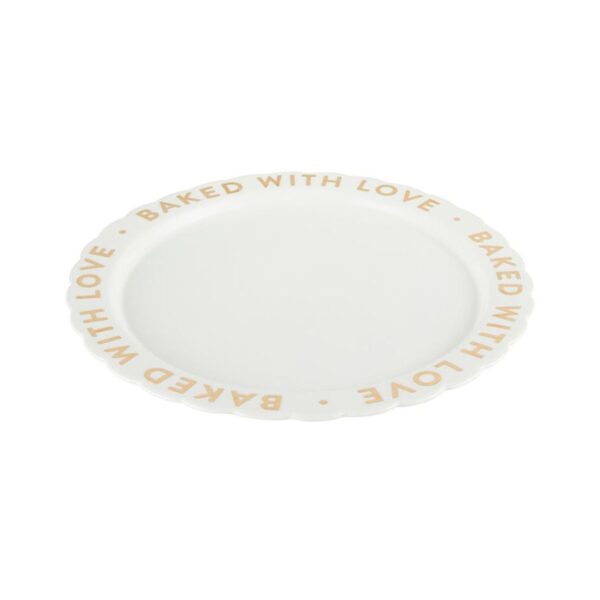 Ceramic Gold Foil Cake Plate - Baked With Love 340 0120 1