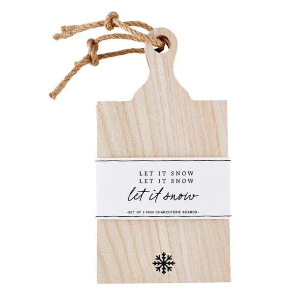 Mini Paulownia Wood Boards - Let It Snow - Set of 2 354 0084 0