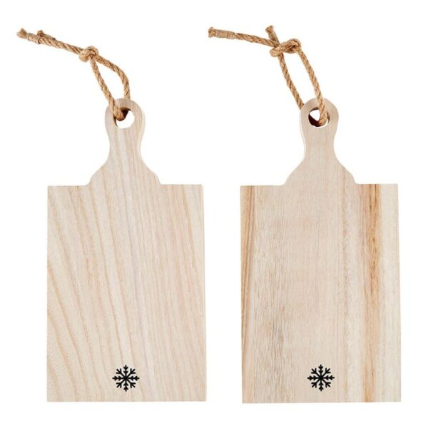 Mini Paulownia Wood Boards - Let It Snow - Set of 2 354 0084 1