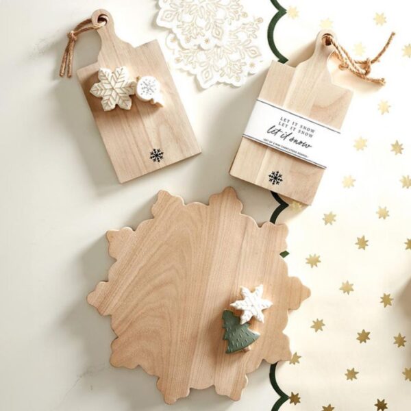 Mini Paulownia Wood Boards - Let It Snow - Set of 2 354 0084 4