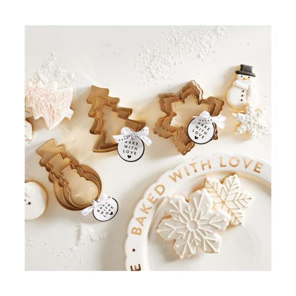 Gold Cookie Cutter Set - Snowman - Set of 3 356 0265 3