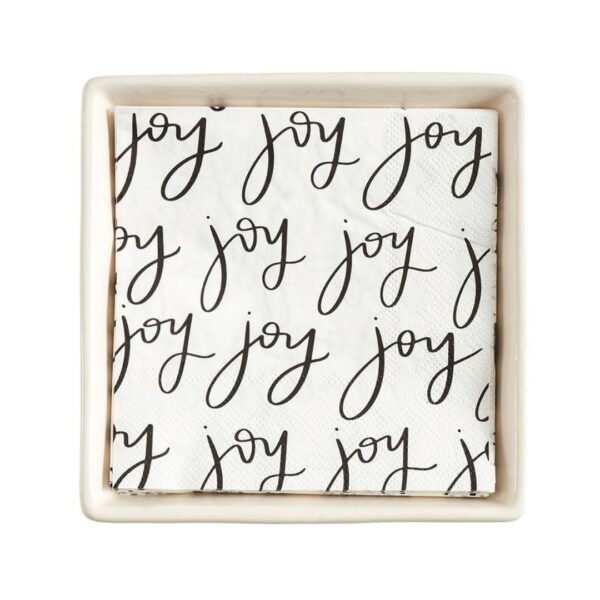 Ceramic Napkin Tray + Napkins - Joy 365 0210 1