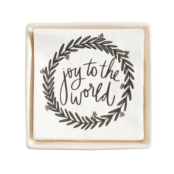 Ceramic Napkin Tray + Napkins - Joy To The World 365 0211 1