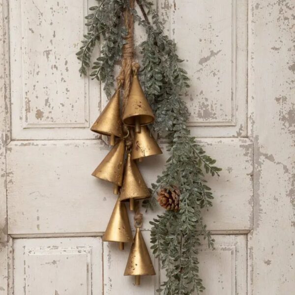 Hanging Cascade of Gold Tone Bells 460 1436 0