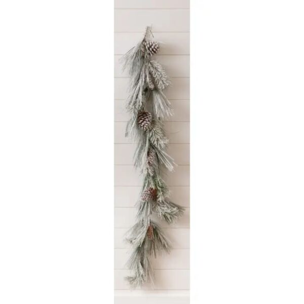 Garland - Flocked White Pine with Pinecones 460 1437 0