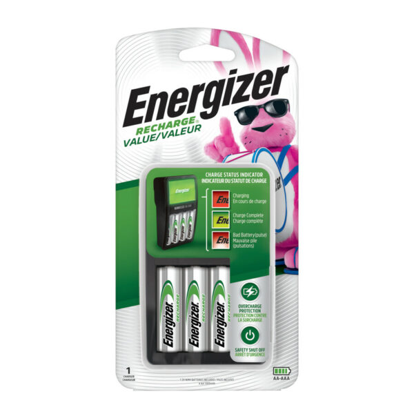 Energizer CHVCMWB-4 AC Charger w/ Batteries 500 0013 0