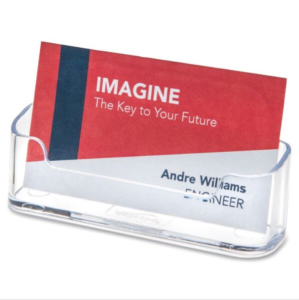 Clear Plastic Business Card Holder - 1.81" x 3.88" x 1.38" 617 0075 0