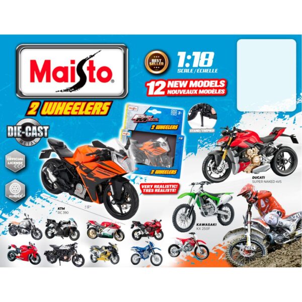 1:18 Diecast Metal Maisto 2 Wheelers 5" (Assorted)
