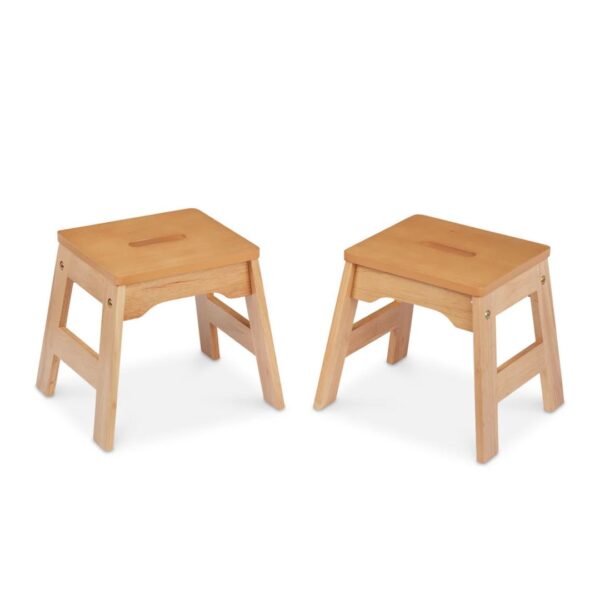 Wooden Stools - Set of 2 Natural