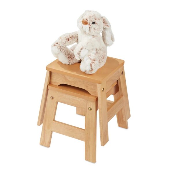 Wooden Stools - Set of 2 Natural - Image 3