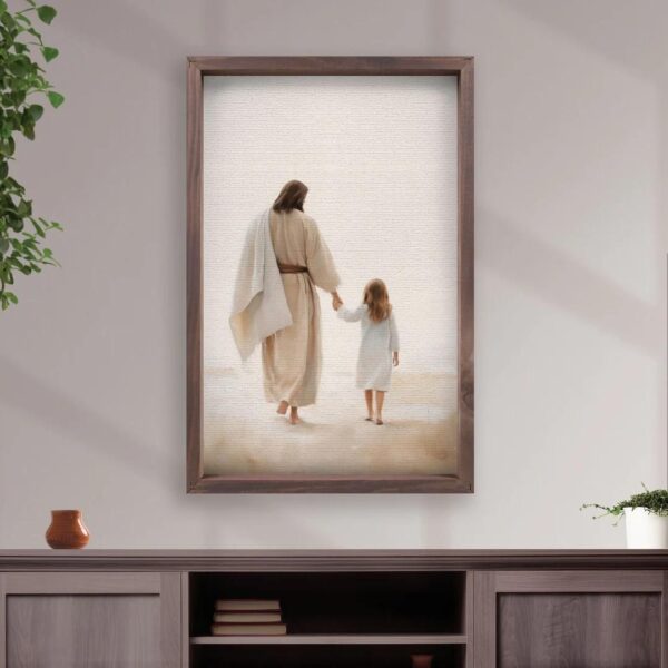 Framed Art - Jesus Walking With Child 24"x15" 128 1218 0