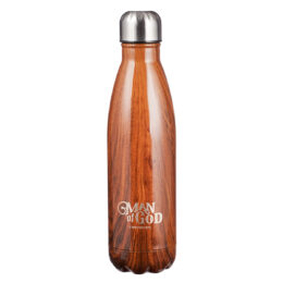 Man of God Wood Design Stainless Steel Water Bottle