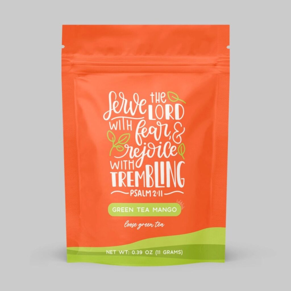 Image of Bible Verse “Serve the Lord” Mango Green Tea – Tropical Tea
