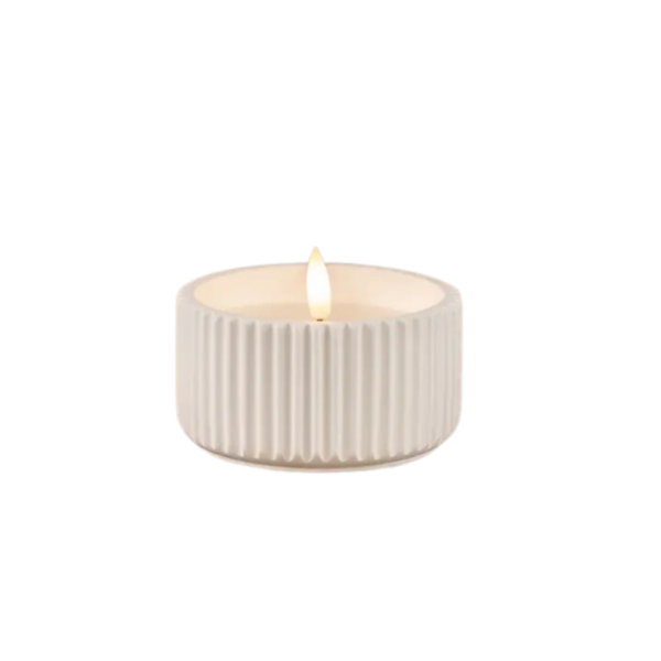 2.25" Ribbed Cement Candle 456 0260 0