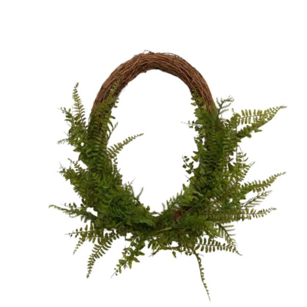 Wreath - Oval Twig Base, Mixed Ferns 460 1458 0