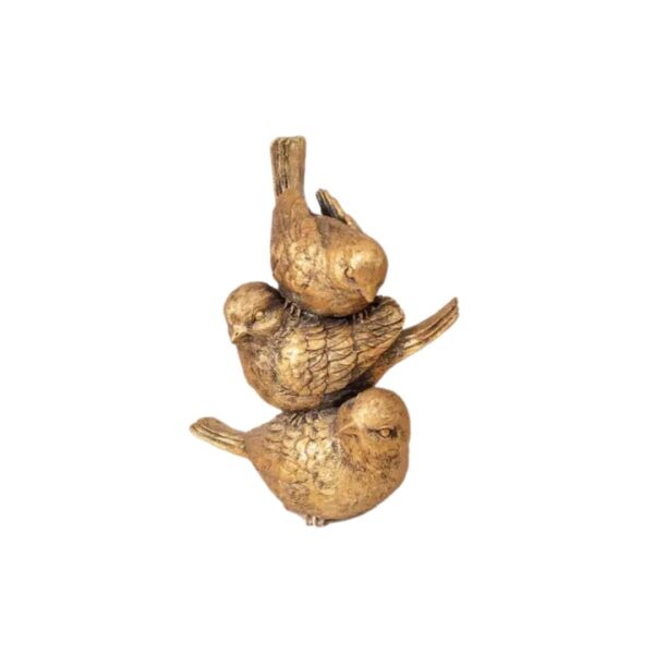 Stacked Gold Tone Bird Figurine 460 1463 0